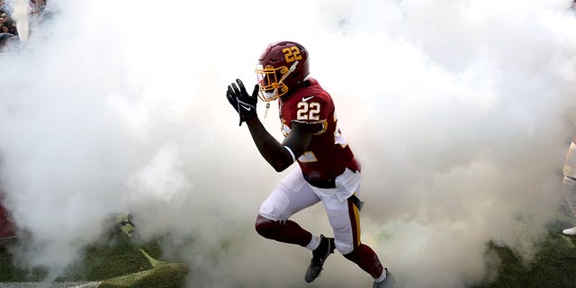 Deshazor Everett #22 of the Washington Football Team takes the field prior to the game against the Los Angeles Chargers at FedExField on September 12, 2021 in Landover, Maryland. 