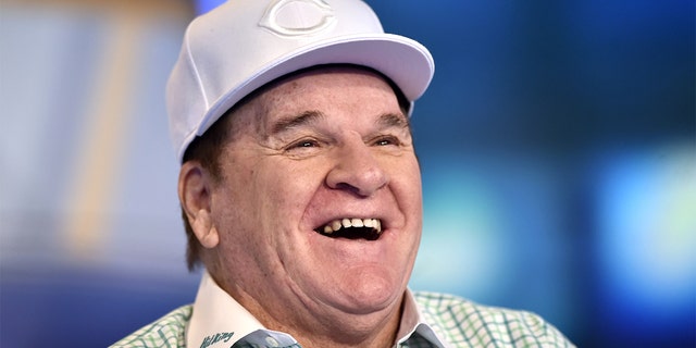 Baseball legend Pete Rose visits Stuart Varney's 'Varney &amp;amp; Co.' at Fox Business Network Studios on June 5, 2019 in New York City. 