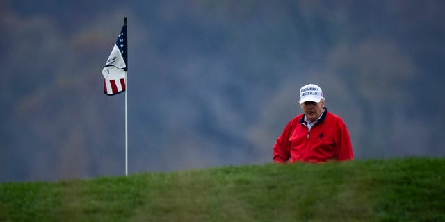 President Trump plays a round of golf at Trump National Golf Course in Sterling, Va., on Nov. 21, 2020.