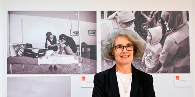 Sister Nathalie Becquart, a member of the Congregation of Xavieres, at the headquarters of the International Union Superiors General in Rome on Feb. 10, 2021. (Alberto Pizzoli/AFP via Getty Images)