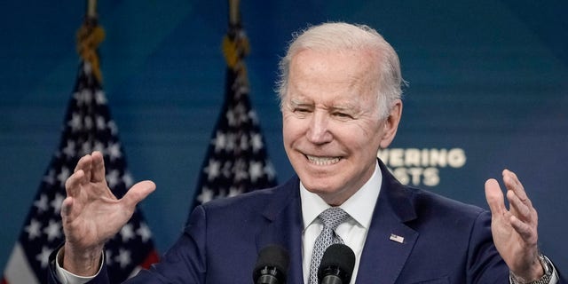 President Biden speaks about inflation and the economy in the South Court Auditorium on the White House campus May 10, 2022 in Washington, DC.