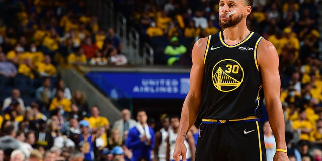 Stephen Curry of the Golden State Warriors during Game 5 of the 2022 NBA Western Conference finals March 26, 2022, at Chase Center in San Francisco.  