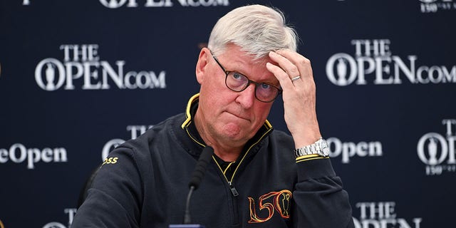 Martin Slumbers, Chief Executive of the R&amp;amp;A speaks to the media during a practice day ahead of The 150th Open Championship at The Old Course, on July 13, 2022, in St Andrews, Scotland. 