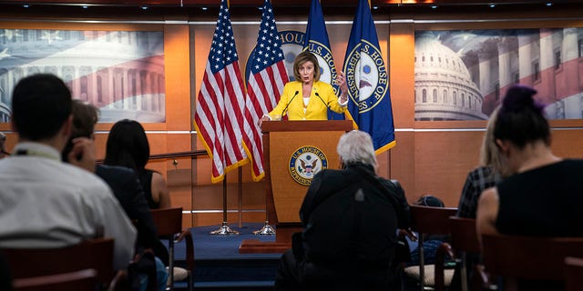 Speaker of the House Nancy Pelosi, D-Calif., holds her weekly press conference at the U.S. Capitol in Washington, D.C., on July 21, 2022.