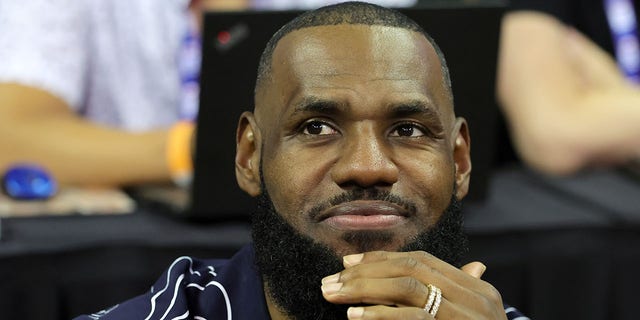 LeBron James of the Los Angeles Lakers attends a game between the Lakers and the Phoenix Suns during the 2022 NBA Summer League at the Thomas &amp;amp; Mack Center on July 08, 2022, in Las Vegas, Nevada. 