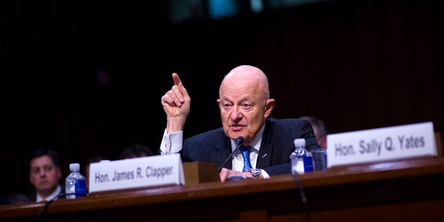 Former Director of National Intelligence James Clapper testifies before the Senate Judiciary Committee's Subcommittee on Crime and Terrorism in the Hart Senate Office Building on Capitol Hill May 8, 2017 in Washington, DC. 