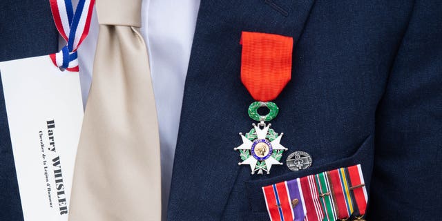 Veteran Harry Whisler's war medals, including the French Knights of the Legion of Honour. Benjamin Portaro of Anmoore, West Virginia, came ashore in Cherbourg, France, a few months after D-Day and served under General George S Patton. Mr. Portaro was held prisoner in the German camp of Stalag XIIA from January 1945 to April 1945. He escaped with a fellow prisoner and took refuge in the woods until the arrival of American troops, according to a statement from the French Embassy. Portaro could not make the journey to Washington to receive his Legion of Honor medal, first awarded to French troops by Napoleon.