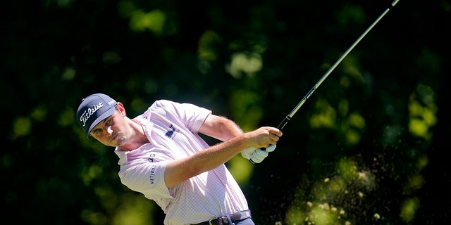 J.T. Poston hits off the sixth tee during the final round of the John Deere Classic golf tournament, Sunday, July 3, 2022, at TPC Deere Run in Silvis, Ill. 