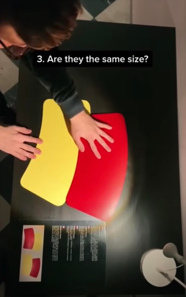These shapes seem to change size depending on their position.