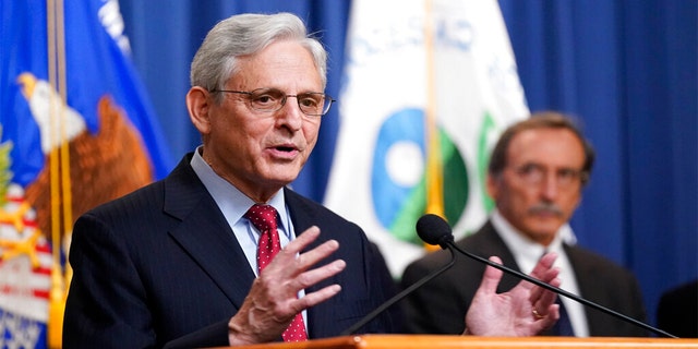 Attorney General Merrick Garland speaks at a news conference on May 5, 2022, at the Department of Justice in Washington.