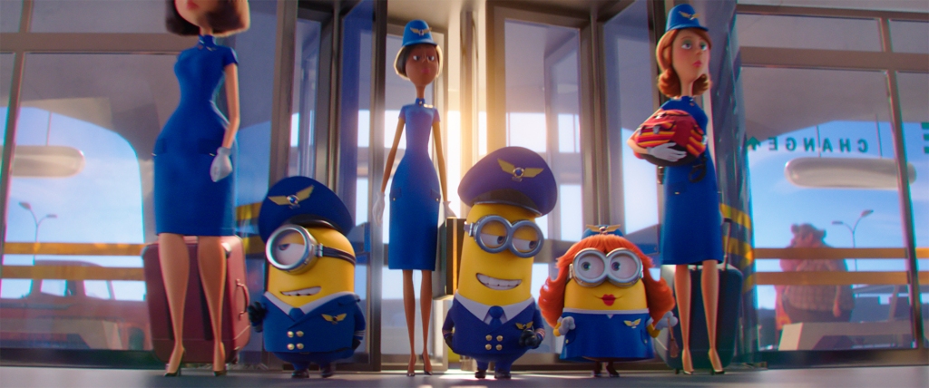 The Minions pretend to be pilots. 