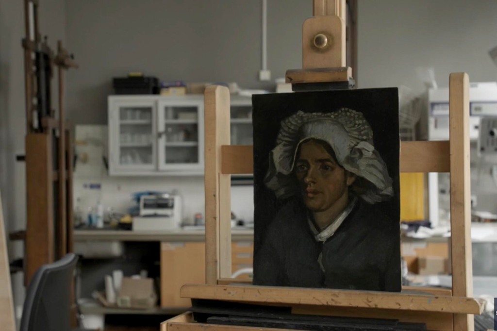 A painting sitting on an easel