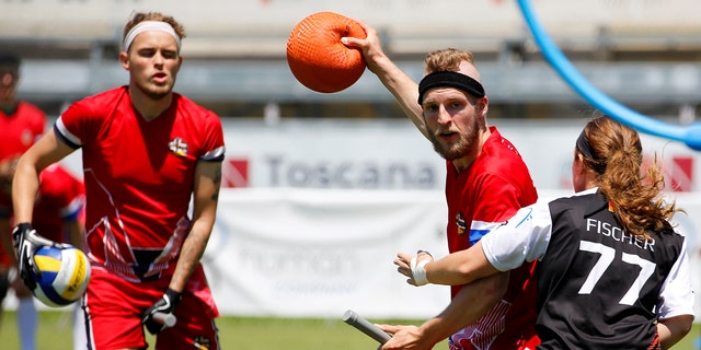 Germany and Norway compete in the second Quidditch World Cup in Florence, Italy, on June 30, 2018.