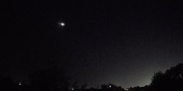 The fireball illuminated the night sky for just a few seconds before burning up.  