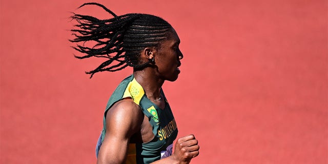 Caster Semenya of Team South Africa competes in the Women's 5000m heats on day six of the World Athletics Championships Oregon22 at Hayward Field on July 20, 2022 in Eugene, Oregon. 