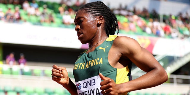 Caster Semenya of Team South Africa competes in the Women's 5000m heats on day six of the World Athletics Championships Oregon22 at Hayward Field on July 20, 2022 