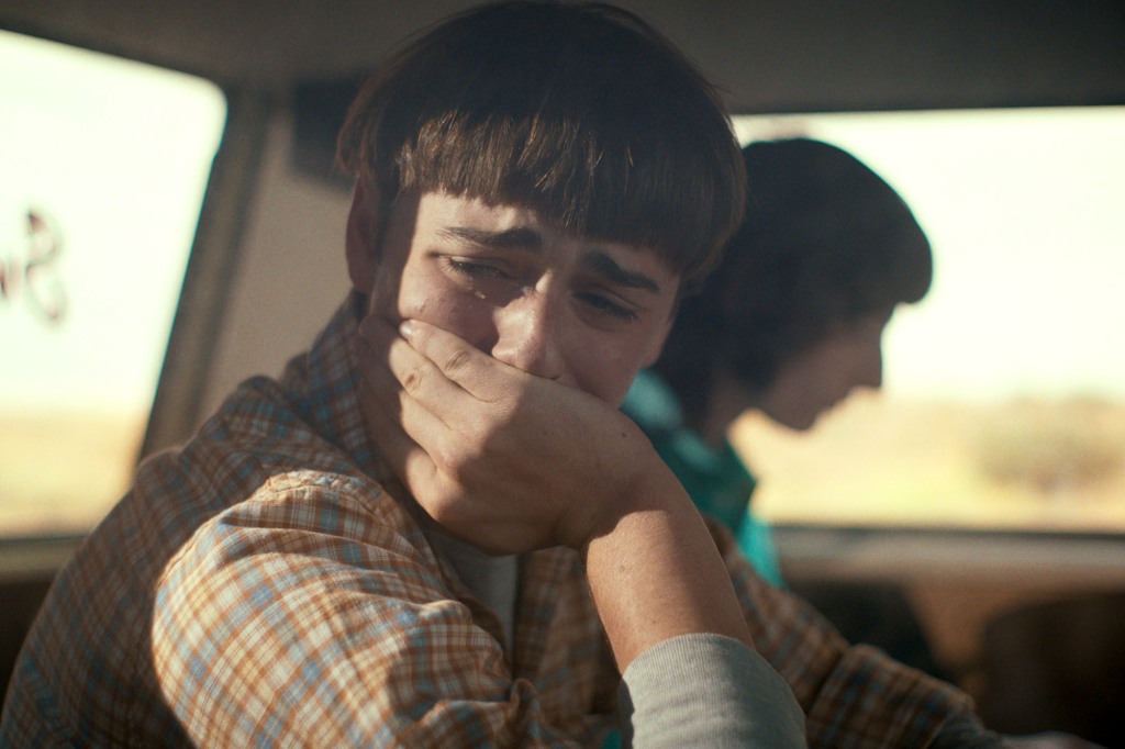 Will Byers (Noah Schnapp) sheds some tears.