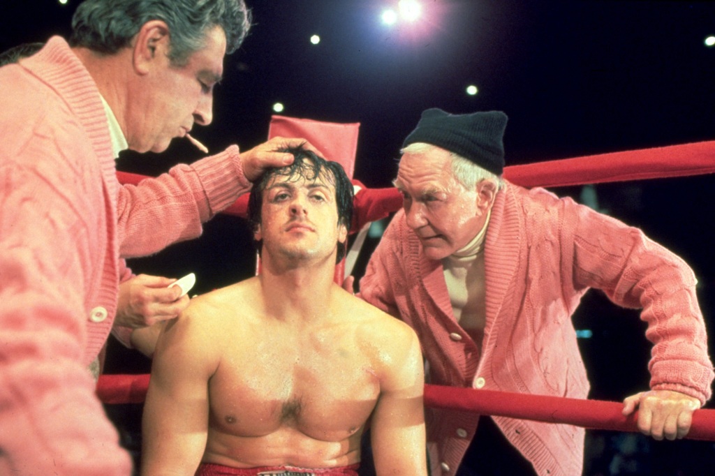 Sylvester Stallone as Rocky with meredith burgess in a scene from the original "Rocky.''