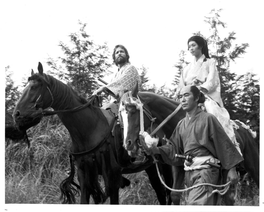 Richard Chamberlain and Yoko Shimada are shown on the set of the mini-series "Shōgun."