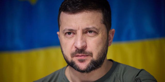 Ukrainian President Volodymyr Zelenskyy, attends a meeting July 8, 2022, with military officials during his visit the war-hit Dnipropetrovsk region.