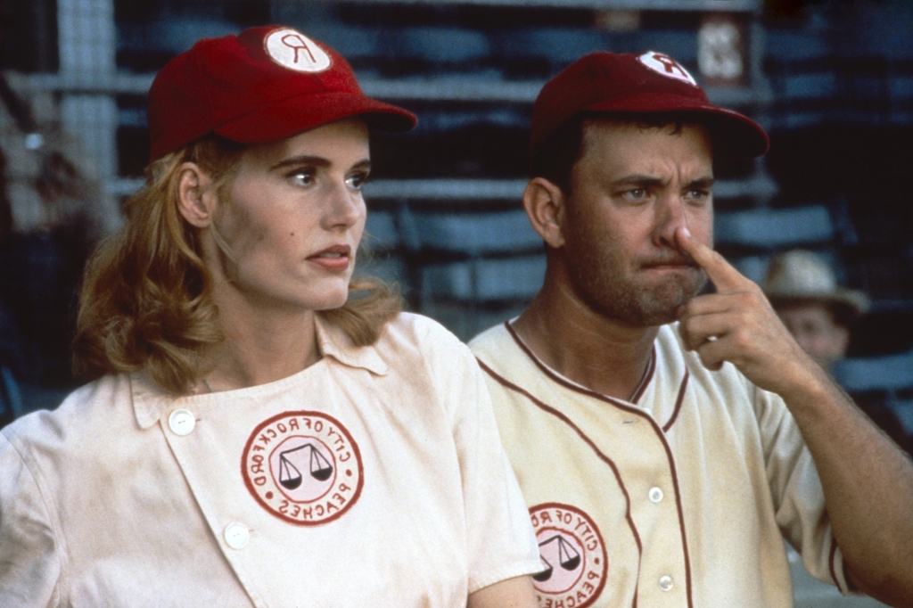 Geena Davis and Tom Hanks in "A League of Their Own." 