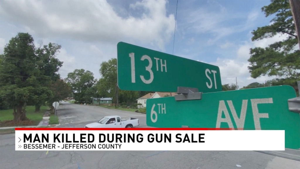 The suspects stole the guns and fled the scene outside a Salvation Army location, WBMA reported.