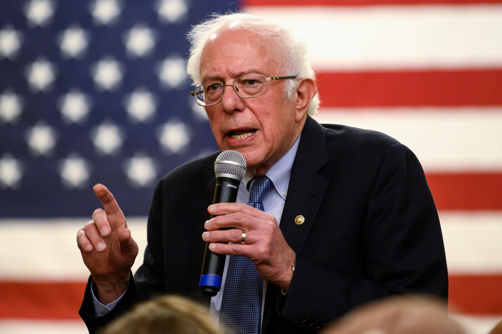 Democratic presidential candidate Sen. Bernie Sanders (I-VT) speaks at town hall at the National Motorcycle Museum on January 3, 2020 in Anamosa, Iowa.