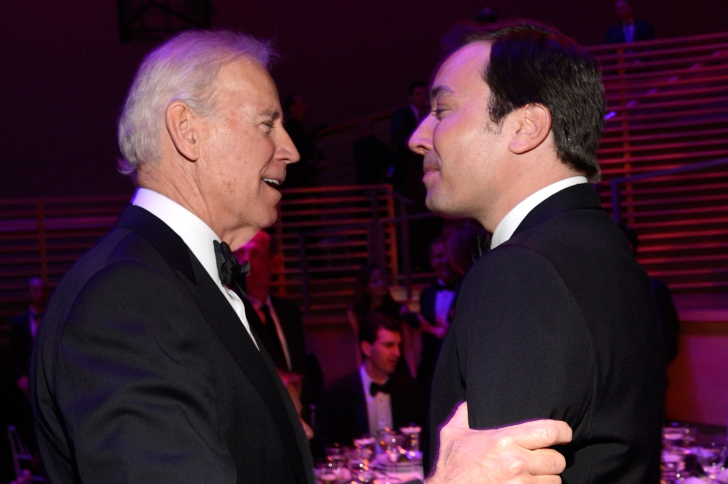 Vice President of The United States Joe Biden and Jimmy Fallon attend the TIME 100 Gala, TIME'S 100 Most Influential People In The World at Jazz at Lincoln Center on April 23, 2013 in New York City. 