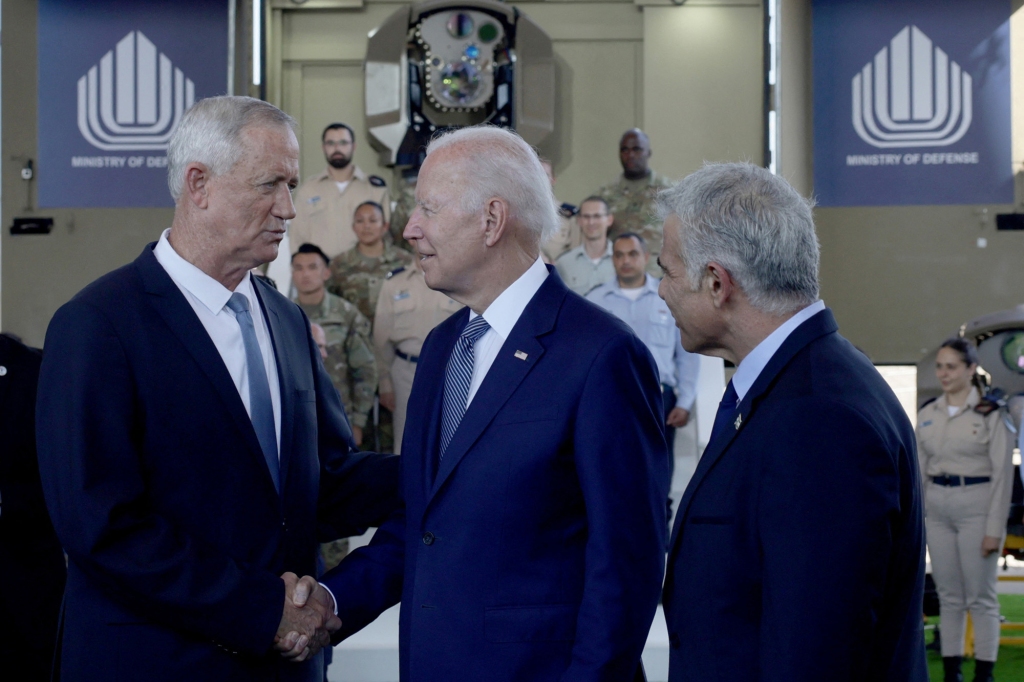 President Joe Biden attends a briefing on the Israel's Iron Dome and Iron Beam Air Defense Systems.