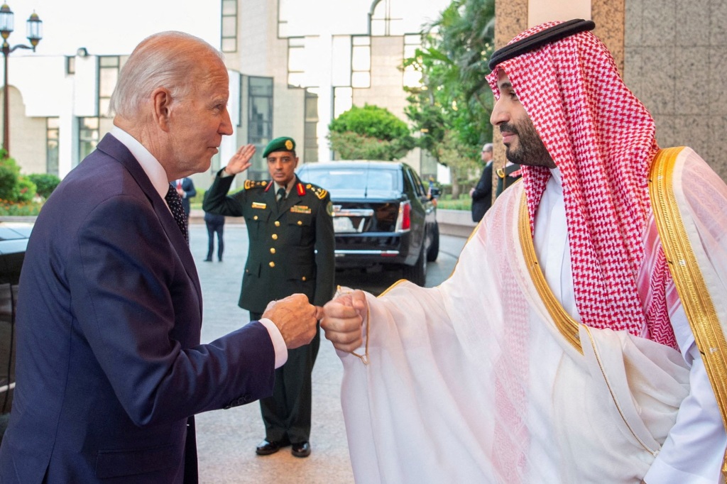 President Joe Biden insists his fist pump with Crown Prince Mohammad bin Salman is irrelevant.
