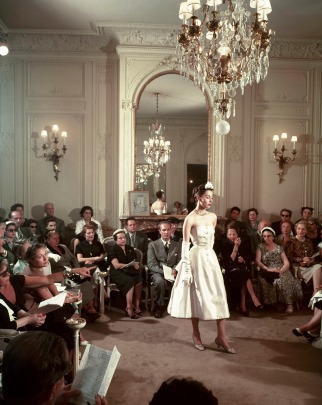 Still from Dior's famed 1957 fashion show