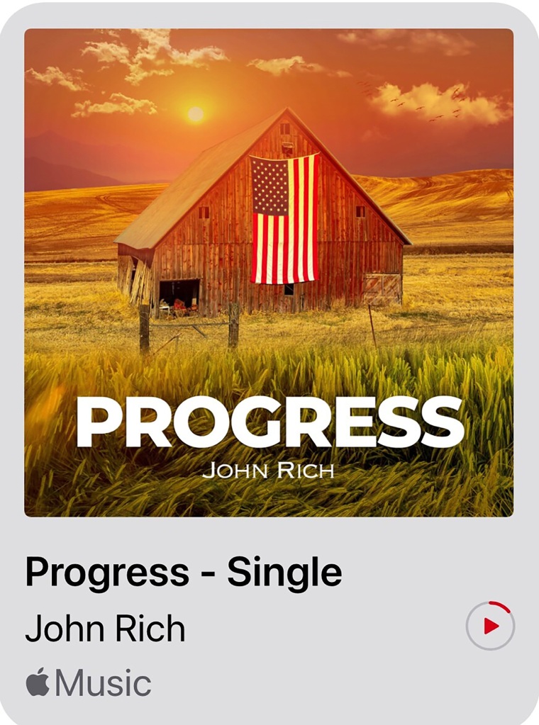 The song, "Progress," has overtly political lyrics bashing Democrats, liberals, and big tech.