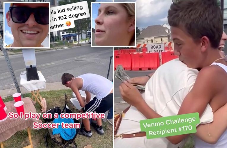 Soccer boy melts hearts with lemonade stand, gets surprise
