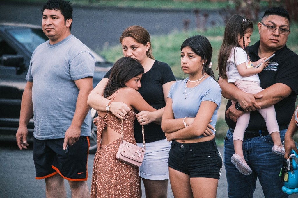 Members of an Ecuadorian community in Danbury gather at the home of 36-year-old Sonia Loja on July 28, 2022 in Danbury.