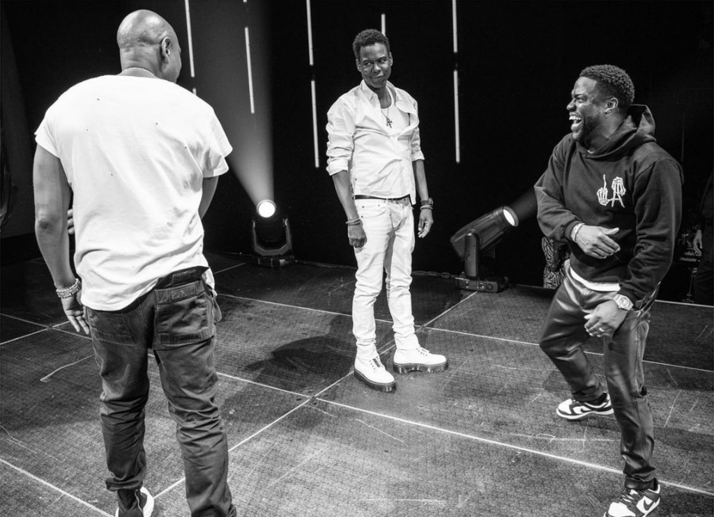 Dave Chappelle, Chris Rock and Kevin Hart backstage at Madison Square Garden.