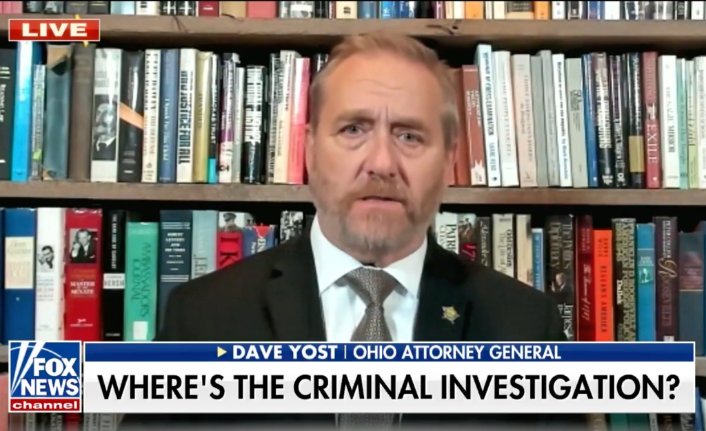 Dave Yost on Fox News.