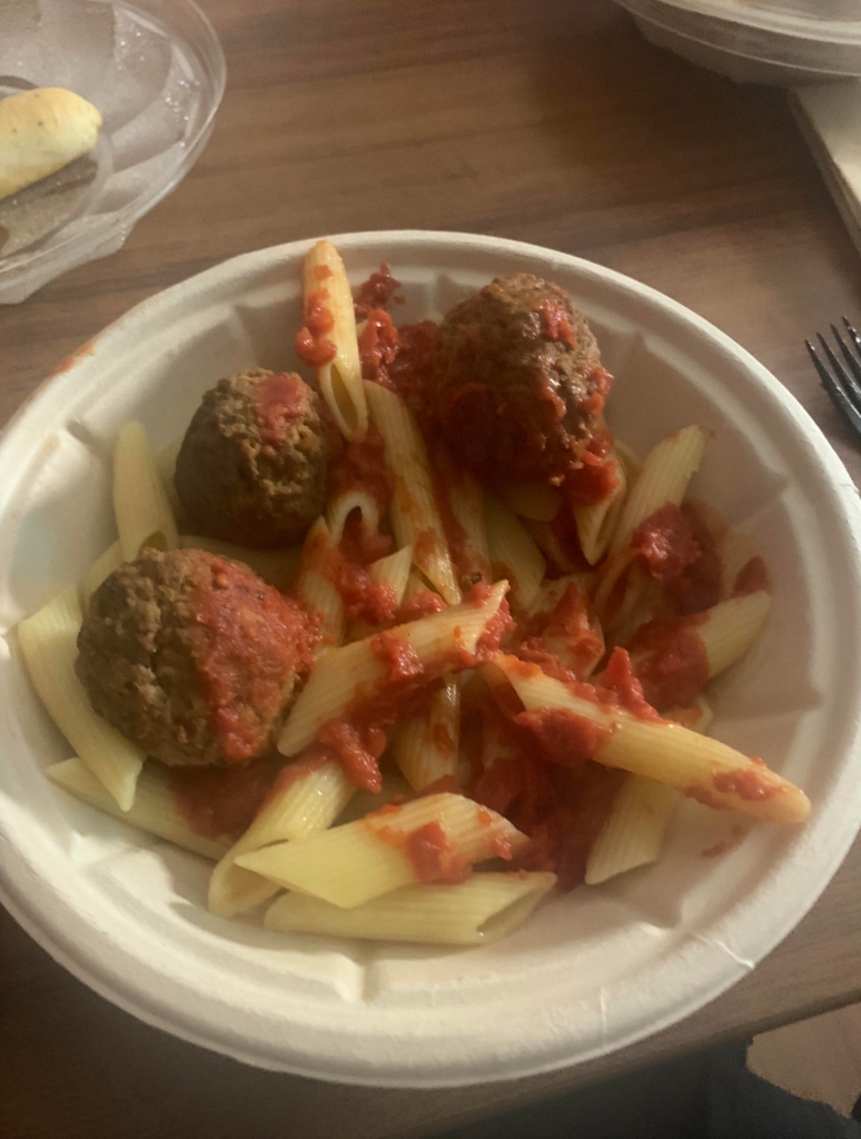 penne and meatballs 