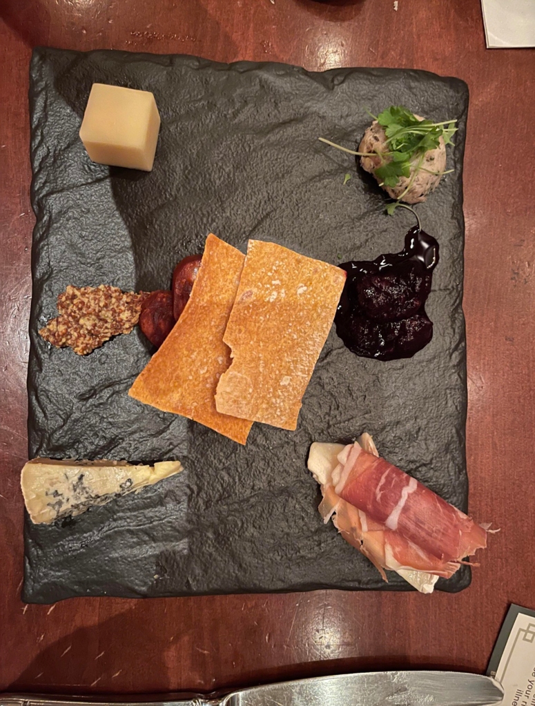 A meat and cheese board  served at Disney theme parks as part of its "Be Our Guest" pre-fixe menu.
