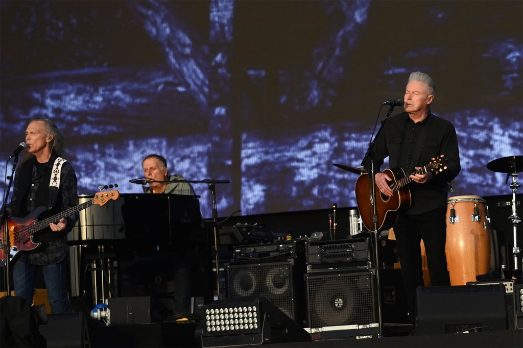 Timothy B. Schmit and Don Henley of the Eagles perform at American Express present BST Hyde Park where the fight took place.