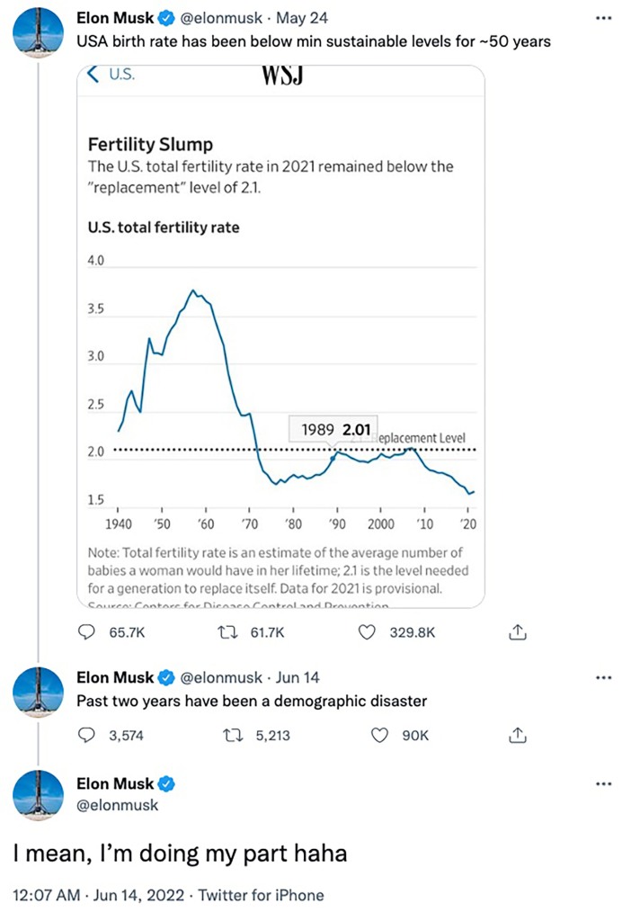 Elon Musk's tweets from May.