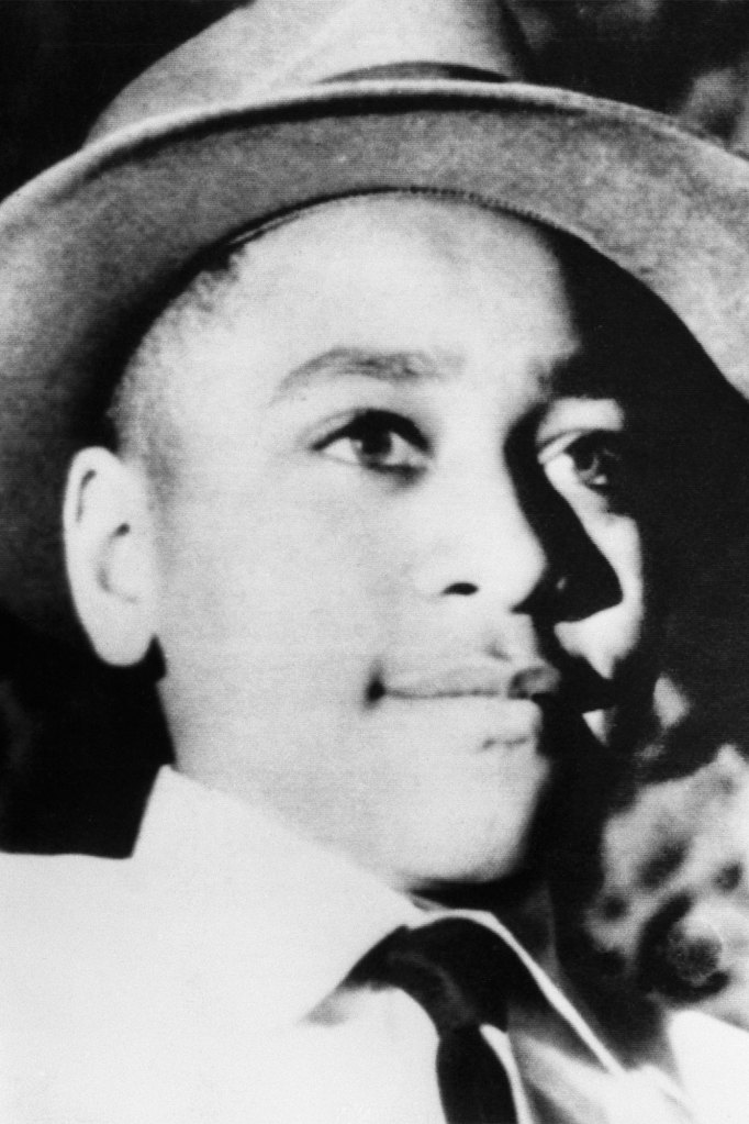 A photo of Emmett Till wearing a hat.