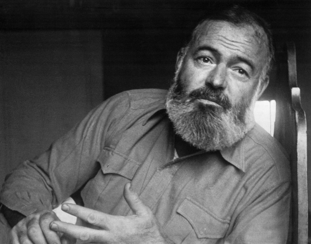 Portrait of Ernest Hemingway (1898-1961), American journalist, novelist, and short story writer. 