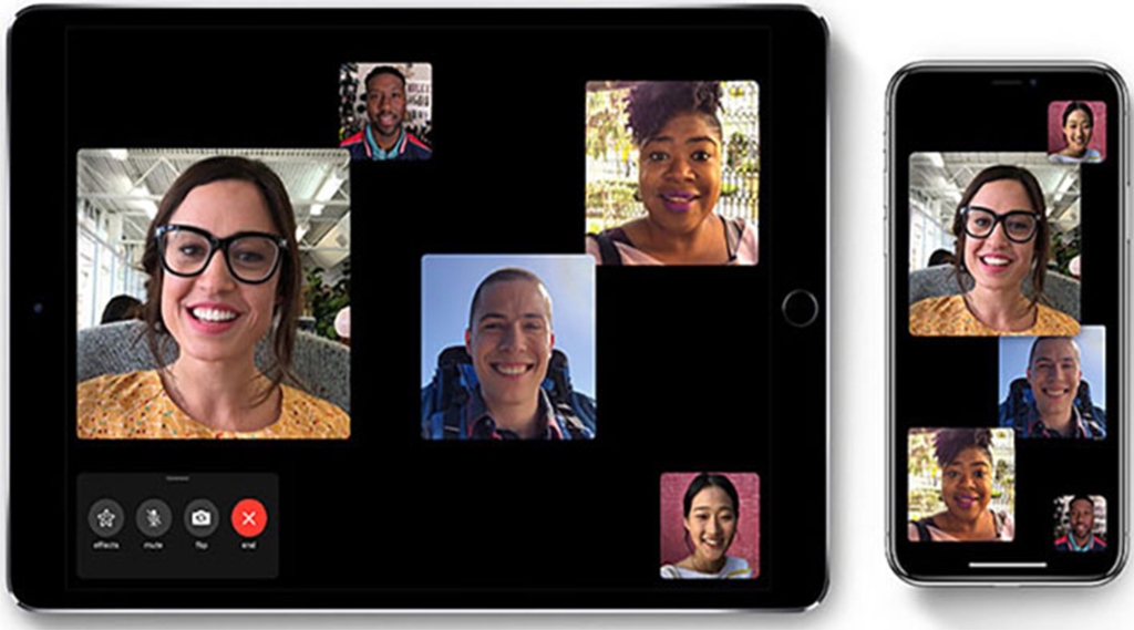 Eye Contact works for group Facetime calls as well.