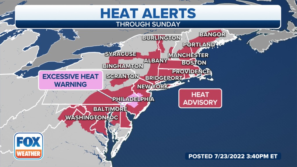 National Weather Service forecasters reported the extreme heat and humidity will significantly increase the potential for heat-related illnesses.