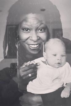 Whoopi Goldberg with her granddaughter Amara Skye when she was a newborn.