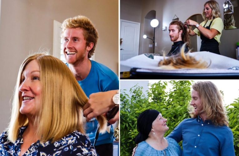 Man grows hair out for 2 years to make wig for mom fighting brain tumor
