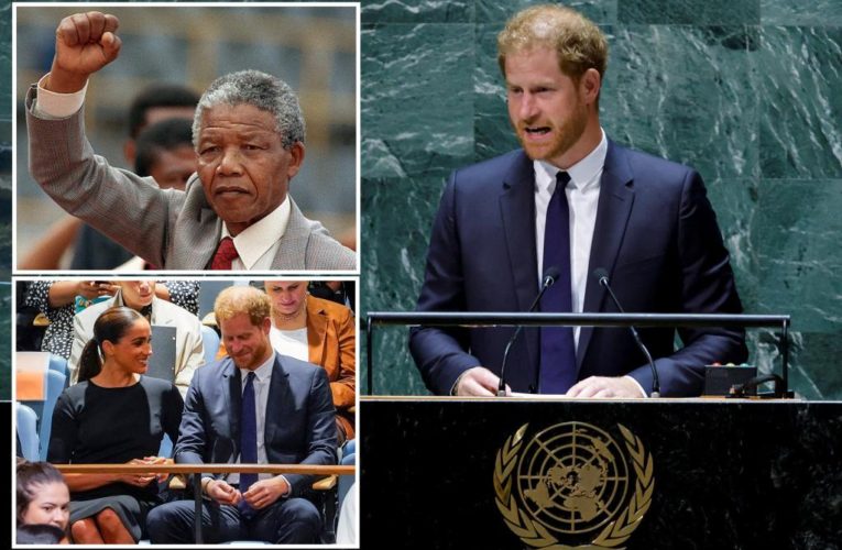 Prince Harry delivers UN address honoring Nelson Mandela