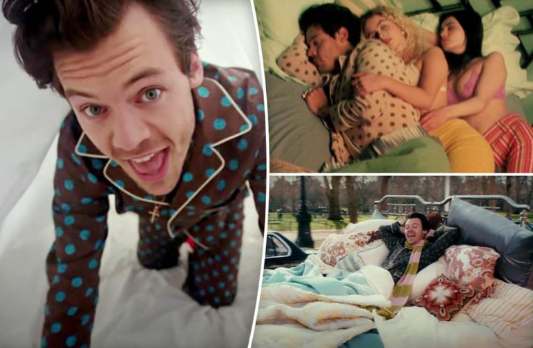 Harry Styles has massive orgy, pillow fight in new music video