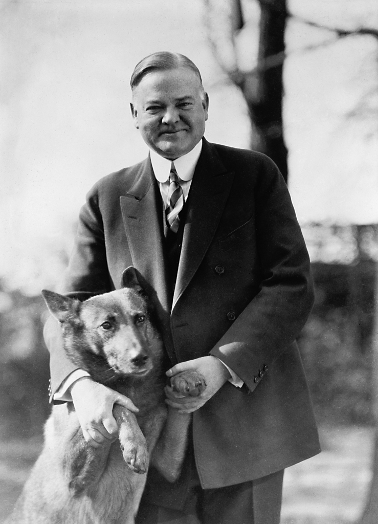 Herbert Hoover and the Belgian Shepherd, King Tut, who helped him win the presidency