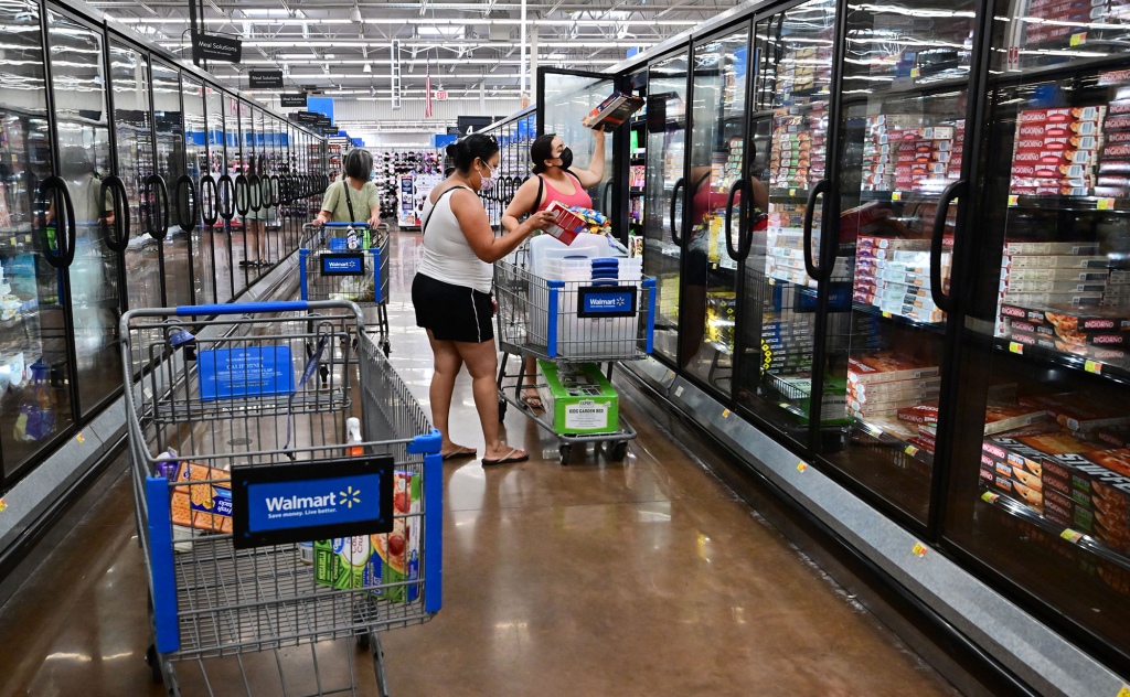 Grocery shoppers at WalMart